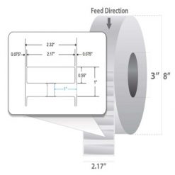 Zebra 10025342 | ETIQUETA RFID POLIÉSTER, TT, 2.17"X 0.55" SILVERLINE MICRO
