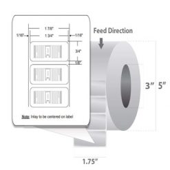 Zebra 10026457 | ETIQUETA RFID POLYPRO 3000T, TT, 1.75"X 0.75" NÚCLEO 3"