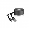 Klip Xtreme - USB-C cable - 24 pin USB-C - 4 pin USB Type A - 1 m - Black - Retractable