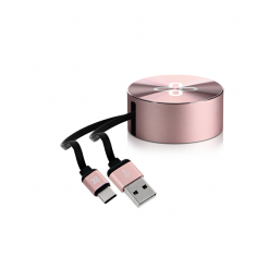 Klip Xtreme - USB-C cable - 24 pin USB-C - 4 pin USB Type A - 1 m - Rose gold - Retractable