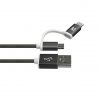 Klip Xtreme - USB cable - Apple Lightning / Micro-USB Type B - 4 pin USB Type A - 1 m - Black