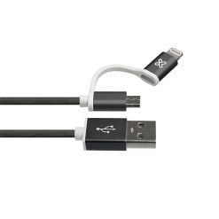 Klip Xtreme - USB cable - Apple Lightning / Micro-USB Type B - 4 pin USB Type A - 1 m - Black