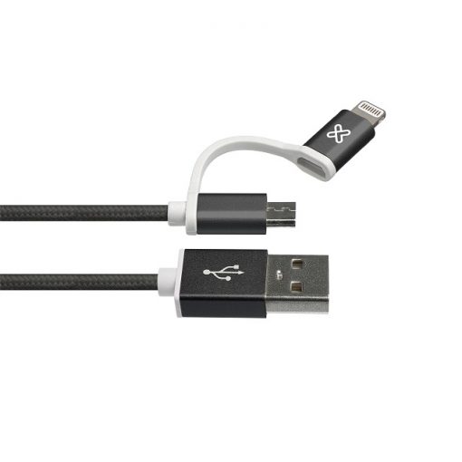 Klip Xtreme - USB cable - Apple Lightning / Micro-USB Type B - 4 pin USB Type A - 1 m - Black