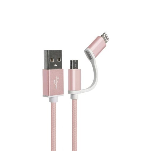 Klip Xtreme - USB cable - Apple Lightning / Micro-USB Type B - 4 pin USB Type A - 1 m - Rose gold