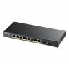 Zyxel GS1900-10HP - Conmutador - inteligente - 8 x 10/100/1000 (PoE+) + 2 x Gigabit SFP