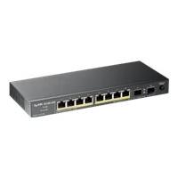 Zyxel GS1100-10HP - Conmutador - sin gestionar - 8 x 10/100/1000 (PoE+) + 2 x Gigabit SFP