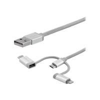 StarTech.com Cable de 2m USB Multi Carga - Lightning, USB C, Micro USB