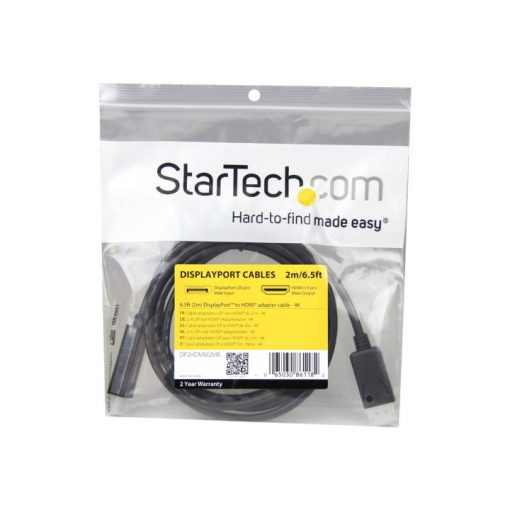 StarTech.com Cable Conversor DisplayPort a HDMI de 2m - Color Negro - Ultra HD 4K - Imagen 5