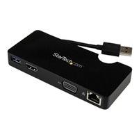StarTech.com Replicador de Puertos USB 3.0 con HDMI o VGA, Ethernet Gigabit y USB Pass-Through