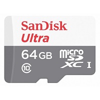 SanDisk Ultra - Tarjeta de memoria flash (adaptador microSDHC a SD Incluido) - 64 GB - Class 10