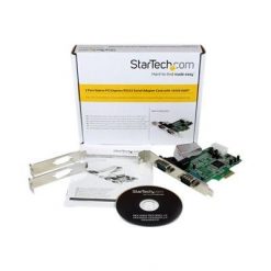 StarTech.com Tarjeta Adaptadora PCI Express PCIe de 2 Puertos Serial RS232 DB9 UART 16550