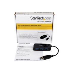 StarTech.com Adaptador Concentrador Hub Ladrón USB 3.0 Super Speed 4 Puertos Salidas Portátil