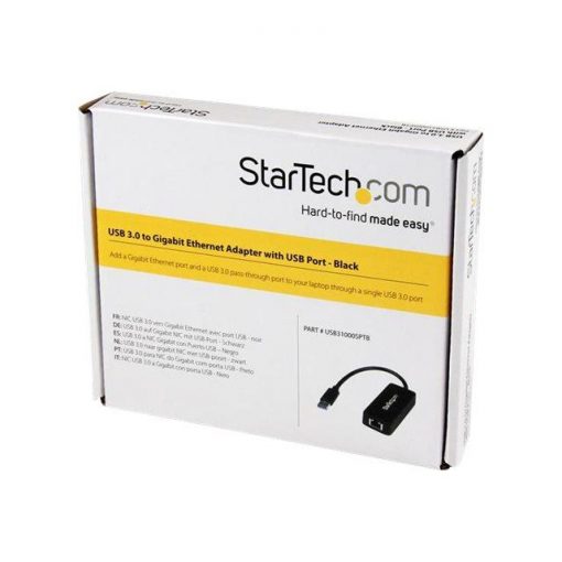 StarTech.com Adaptador Tarjeta de Red NIC Externa USB 3.0 1 Puerto Gigabit Ethernet RJ45 y 1 Puerto