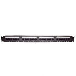 Panel de parcheo de impacto (110) UTP de 24 puertos Cat5e, 19in con barra para organizar cable