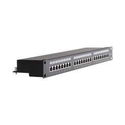 Panel de parcheo de impacto (110) Blindado (STP) de 24 puertos Cat6, 19in