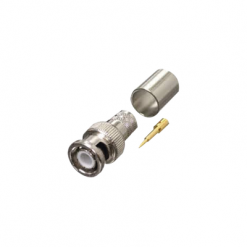 Conector BNC Macho de Anillo Plegable para RG-8/U, LMR-400, 9913, CNT-400, Ni/Au/Teflón.
