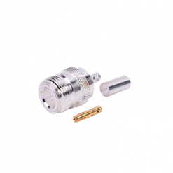 Conector N Hembra de Anillo Plegable para Cables RG-58/U, Níquel/ Oro/ Teflón.