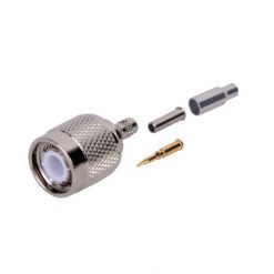 Conector TNC Macho de Anillo plegable  para cables RG-174/U, BELDEN 8216.