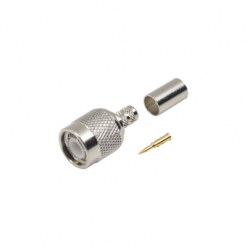 Conector TNC Macho de Anillo Plegable para Cables LMR-240, RG-8/X, 9258, Niquel/Oro/Delrin.