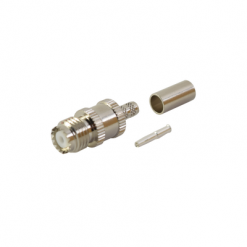 Conector Mini UHF Hembra de anillo plegable para cables RG-58/U, RG-142/U.