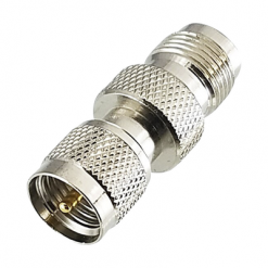 Adaptador en Línea, de Conector Mini UHF Macho a TNC Hembra, Níquel/ Oro/ Teflón.