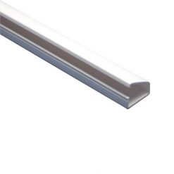 Canaleta blanca tipo bisagra de PVC auto extinguible, con cinta adhesiva