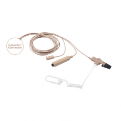 Kit de Micrófono-Audífono  profesional beige de 3 cables para radios Motorola EP350, EP450