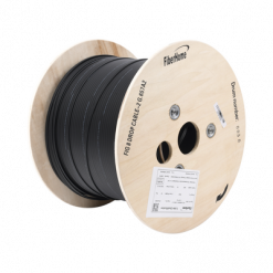 Carrete de 1 km de Fibra Óptica Aérea Mini Figura 8 G.657A2 tipo Drop, Monomodo de 2 Hilos
