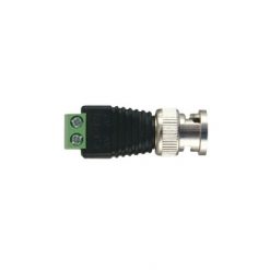 Conector BNC macho con terminales tipo tornillo