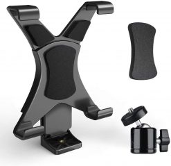 6amLifestyle [actualizado] Adaptador de montaje en trípode para iPad con cabezal de trípode para iPad Mini, Air, Pro