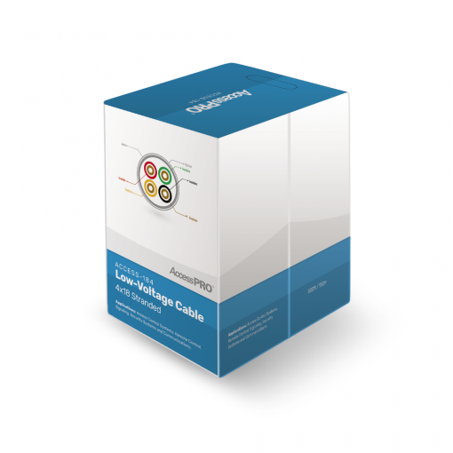 ACCESS-184/500  Carrete de 500 pies, conductor de cobre trenzado de 4 núcleos 18 AWG, FRPVC, CM, para aplicaciones de control de acceso