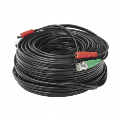 Cable Coaxial armado con conector BNC y Alimentación, longitud de 30m