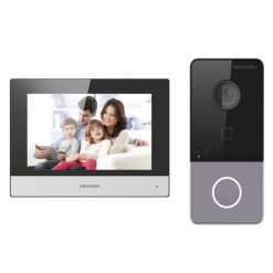DS-KIS603-P Kit Intercom IP Hikvision, Pantalla a Color de 7, Monitor Tactil, cámara 2MP, Lector de Tarjeta msd, Compatible con APP