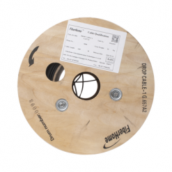 Carrete de 1 km de Fibra Óptica Drop, Interior/Exterior G.657A2 Monomodo de 1 hilo, Dieléctrica