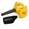 Sopladora aspiradora de 600W con 16000rpm con bolsa colectora de color amarillo STANLEY