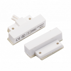 SF-2023 Interruptor de contacto magnético para puertas y ventanas, suministrado con cables de 24 AWG y 18 "de longitud. Certificaciones UL y CE