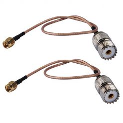 Cable de antena portátil SMA macho a UHF SO-239 conectores hembra 6 pulgadas, paquete de 2