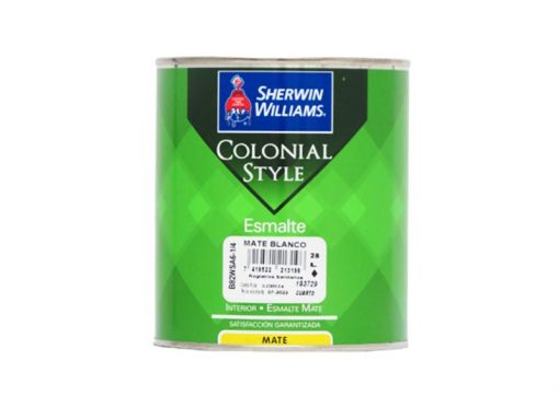 Esmalte en aceite Colonial color blanco mate de 1/4 de galón