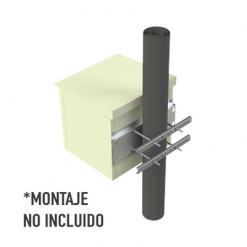 Gabinete de Exterior con Rack de 19" de 9U con Ventiladores y Termostato (Montaje a poste o torre