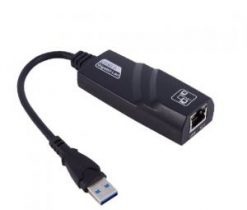 Adaptador USB 3.0 a RJ45 Gigabit Ethernet, Negro