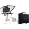 TELEPROMPTER Profesional 17" 70/30 haz de vidrio dividido con funda protectora dura