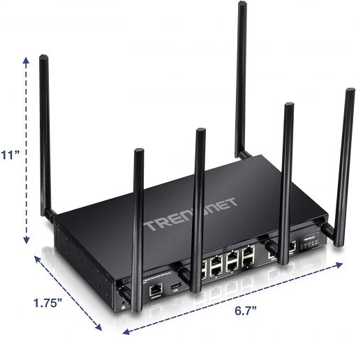 TRENDnet AC3000 - Enrutador inalámbrico de tres bandas Gigabit Dual-WAN VPN SMB, MU-MIMO, Wave 2, router de Internet, WiFi para toda la oficina y el hogar, pr-cifrado inalámbrico, QoS, enrutamiento inter-VLAN, negro, TEW-829DRU - Imagen 2