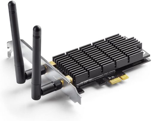TP-Link Tarjeta PCIe WiFi PCIe AC1300 (Archer T6E) - Adaptador PCI Express inalámbrico de doble banda 2.4G/5G, perfil bajo, largo alcance, tecnología de disipador de calor, compatible con Windows 10/8.1/8/7/XP