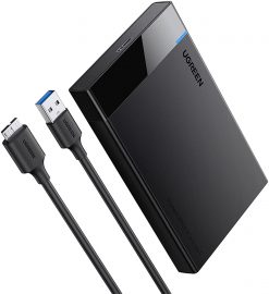 UGREEN Caja de disco duro de 2.5 pulgadas USB 3.0 a SATA III para SSD de 2.5 pulgadas y HDD de 0.374 in y 0.276 in, compatible con Max 6 TB con UASP compatible con WD Seagate Toshiba Samsung Hitachi