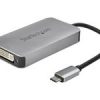 Adaptador USB-C a DVI - Conversor USB Tipo C a DVI con Doble Enlace - Convertidor Activo de Vídeo