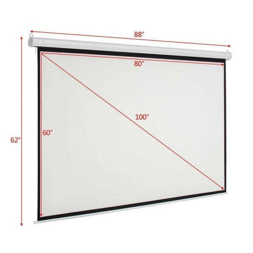 Pantalla de proyector eléctrico T-VISION de 100", 80"x60" 4:3 HD con control remoto - Imagen 3