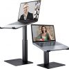 DEEDRR Soporte ergonómico para computadora portátil, para escritorio, sentado y de pie, para portátil, MacBook de 11 a 17 pulgadas, soporte para portátil DJ de altura ajustable de 7 a 15 pulgadas, aluminio