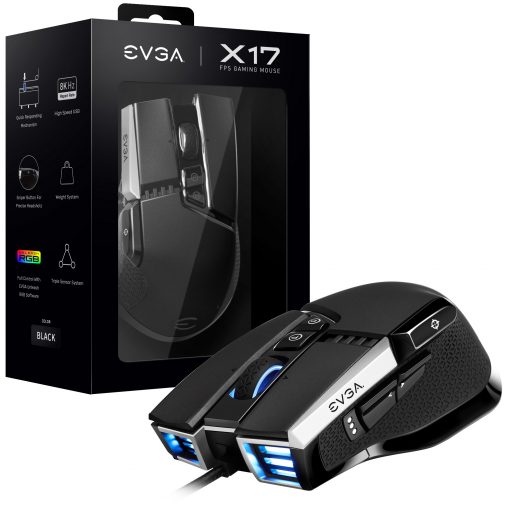 RATÓN EVGA MOUSE X17 PARA JUEGOS CON CABLE NEGRO