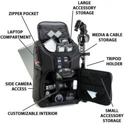 Mochila para cámara réflex digital USA GEAR S17 (negro)