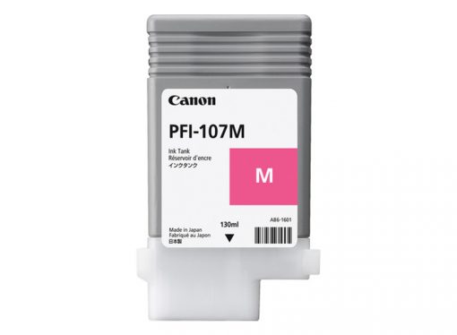 Canon PFI-107M - Cartucho de Tinta Magenta para modelo Canon imagePROGRAF iPF670, iPF680, Capacidad 130 ml.